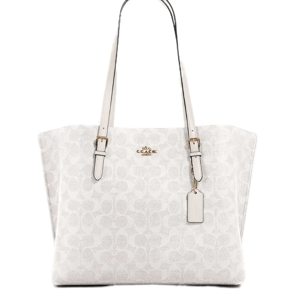 Genuine Leather White Coach Purse